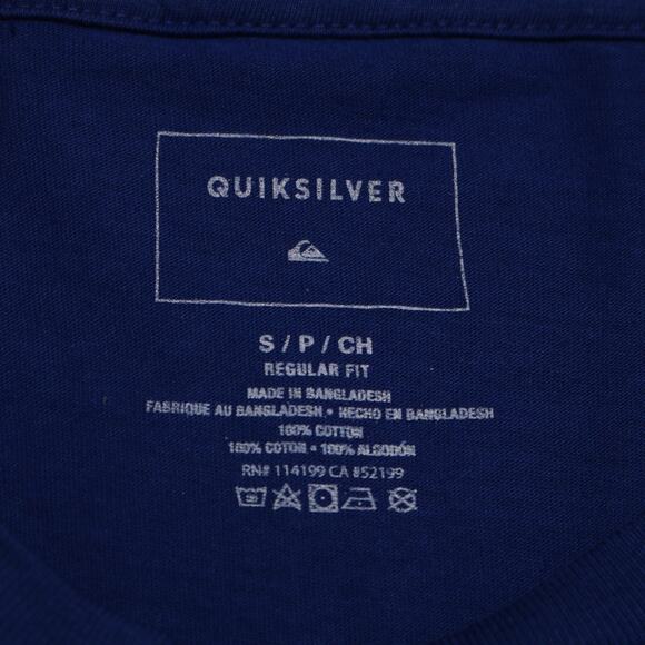 Quiksilver Instant History Logo Graphic Blue Short Sleeve T-Shirt Size S - Picture 5 of 6